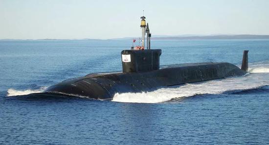 ▲资料图：“尤里·多尔戈鲁基”号（北风之神级首艇）战略核潜艇