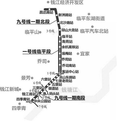 杭州地铁9号线一期工程今年开工 将深入临平 