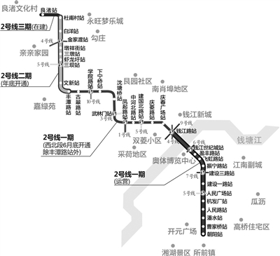 杭州地铁2号线丰潭路站到良渚站 年底具备开通试运营条件