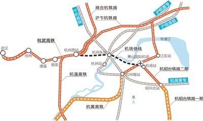 《杭州铁路枢纽规划》获批 杭州未来有11条高铁线 6座高铁站